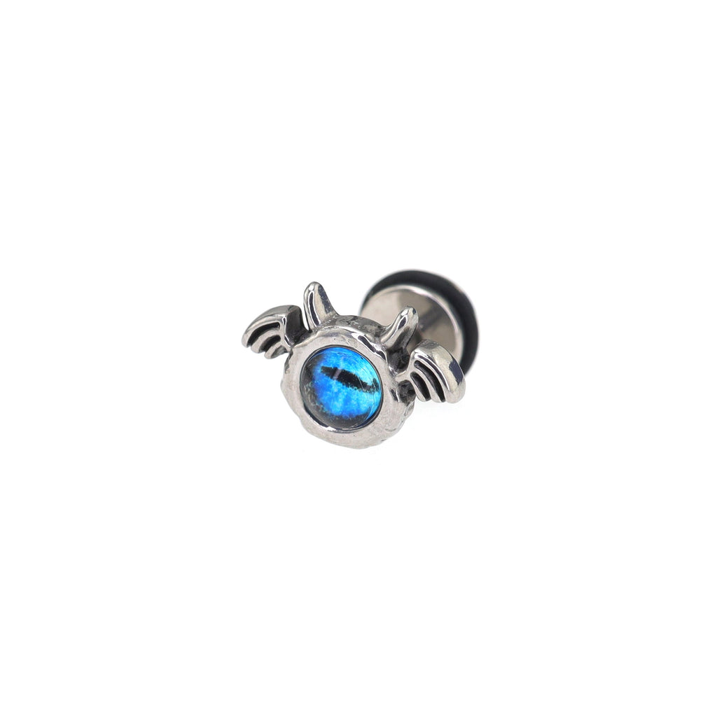 Blue Eye Pupil Wing Demon Stainless Steel Ear Studs