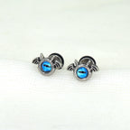 Blue Eye Pupil Wing Demon Stainless Steel Ear Studs