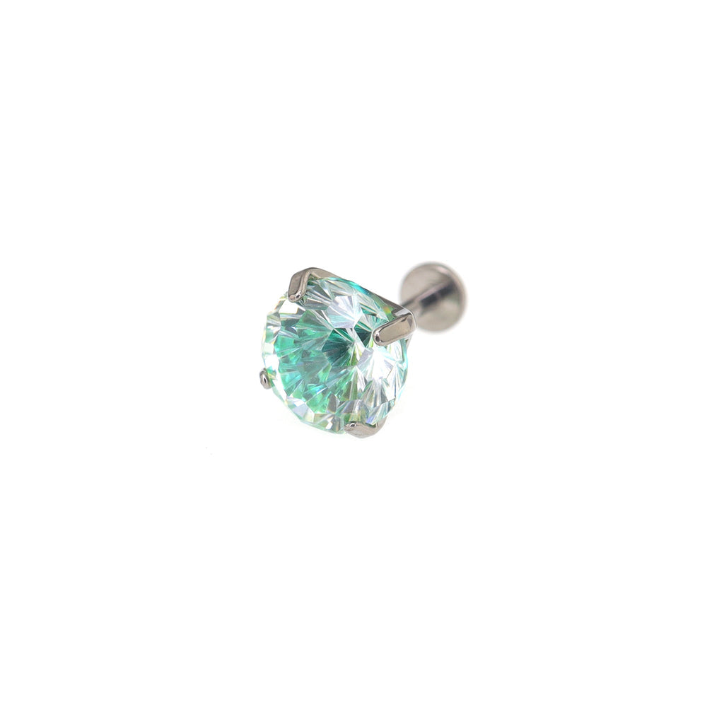 High Shine Gradient Firework-Cut CZ Titanium Studs