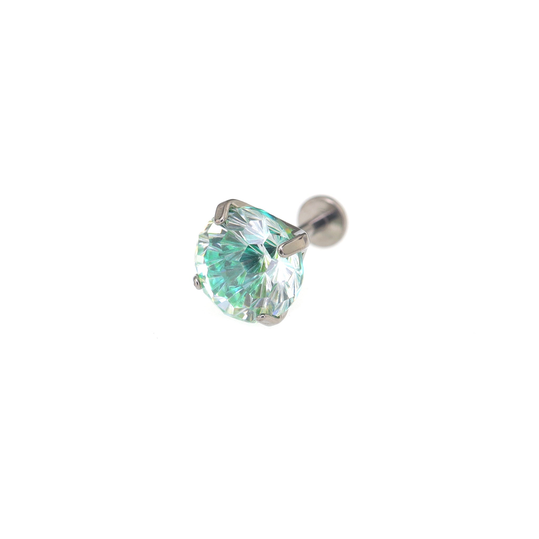 High Shine Gradient Firework-Cut CZ Titanium Studs