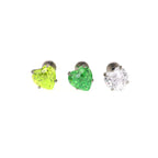 Green Heart Firework-Cut Titanium Internally Threaded Studs