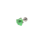 Green Heart Firework-Cut Titanium Internally Threaded Studs