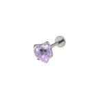 Purple Heart Firework-Cut Titanium Internally Threaded Studs