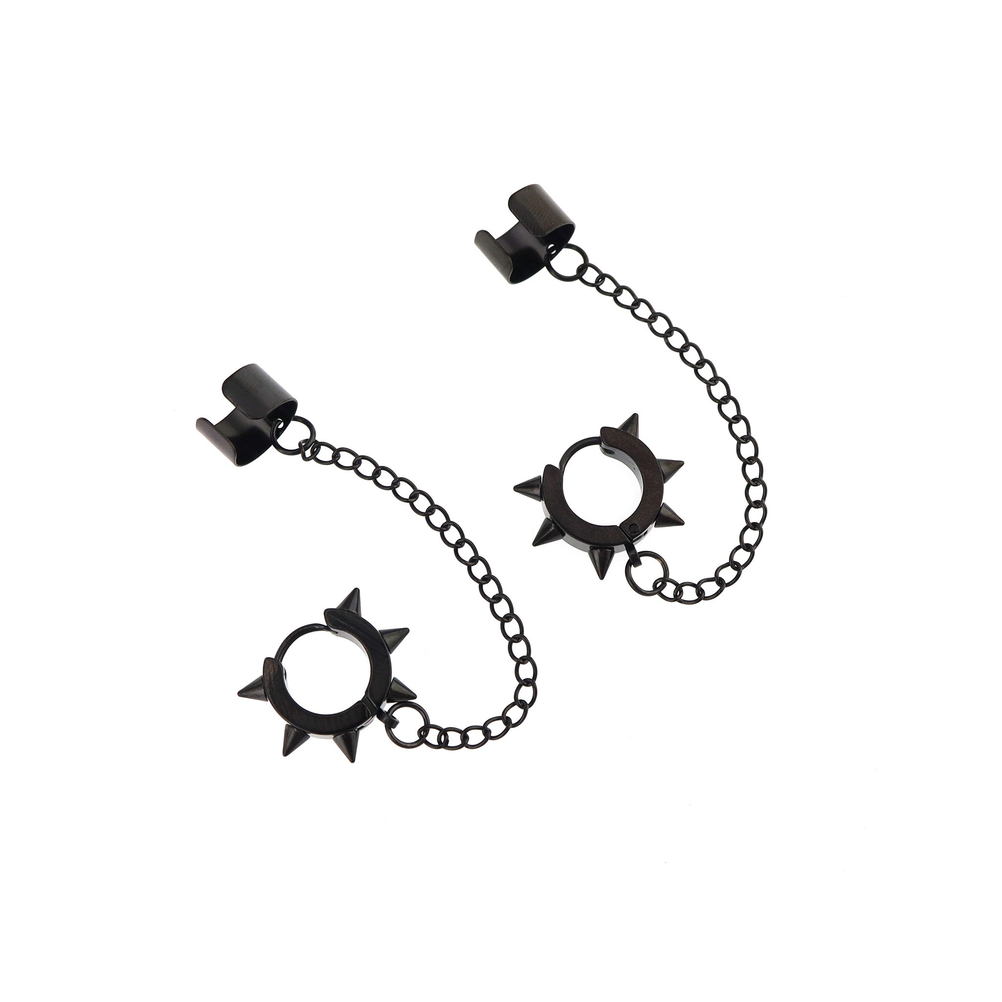 Six-Spike Chain stainless steel Ear Climbers