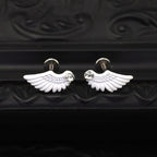 PAIR OF White Wing CZ Internally Threaded stainless steel Studs