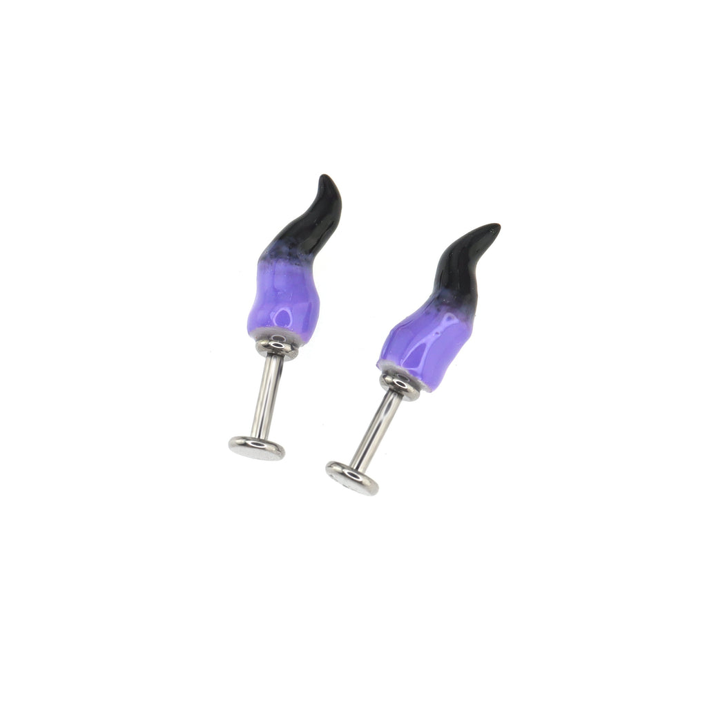 Purple Satan Titanium Helix Studs