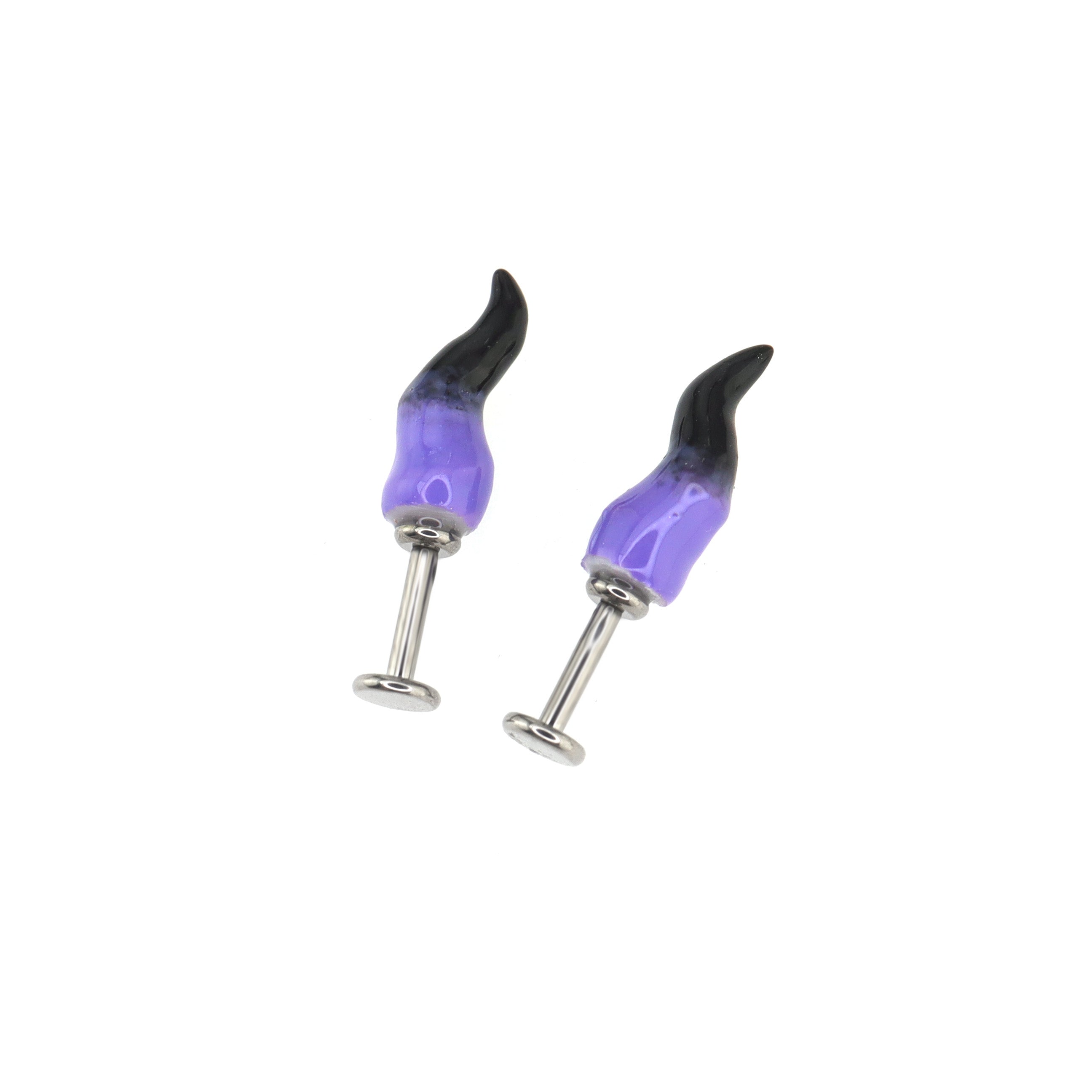 Purple Satan Titanium Helix Studs