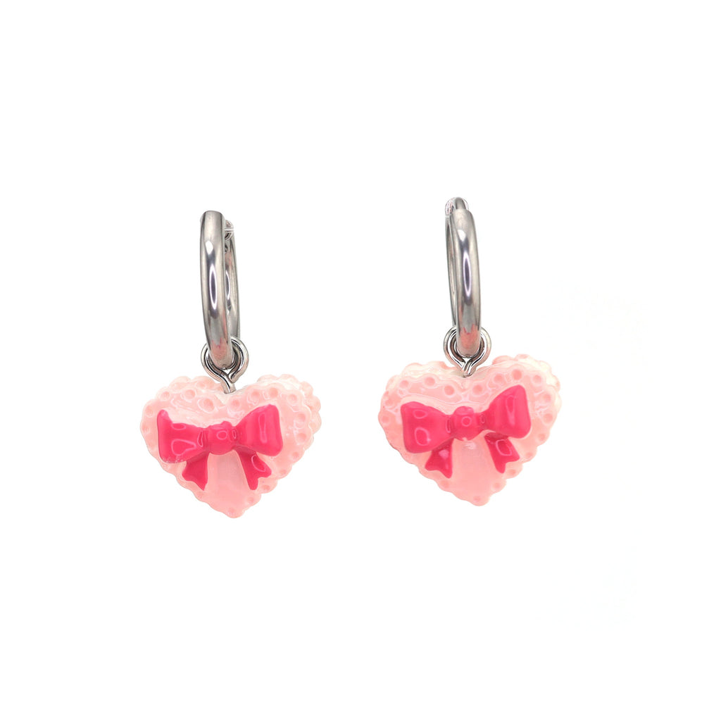 Star Baker- Cute Heart Cake Stainless Steel Earrings