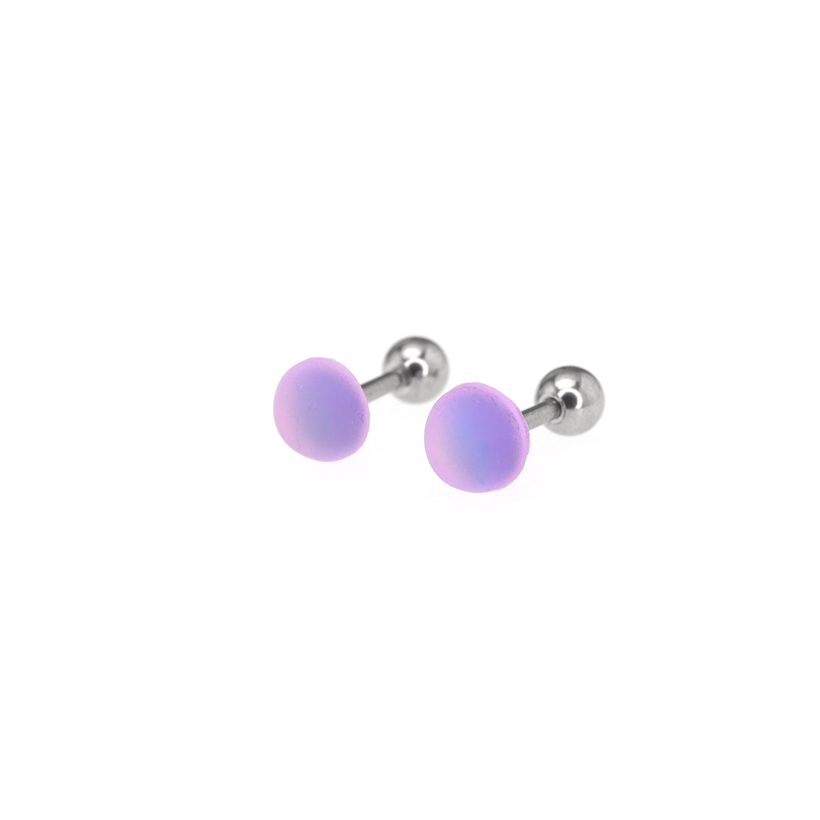 PAIR OF Satin Finish Multicolor stainless steel Ear Studs