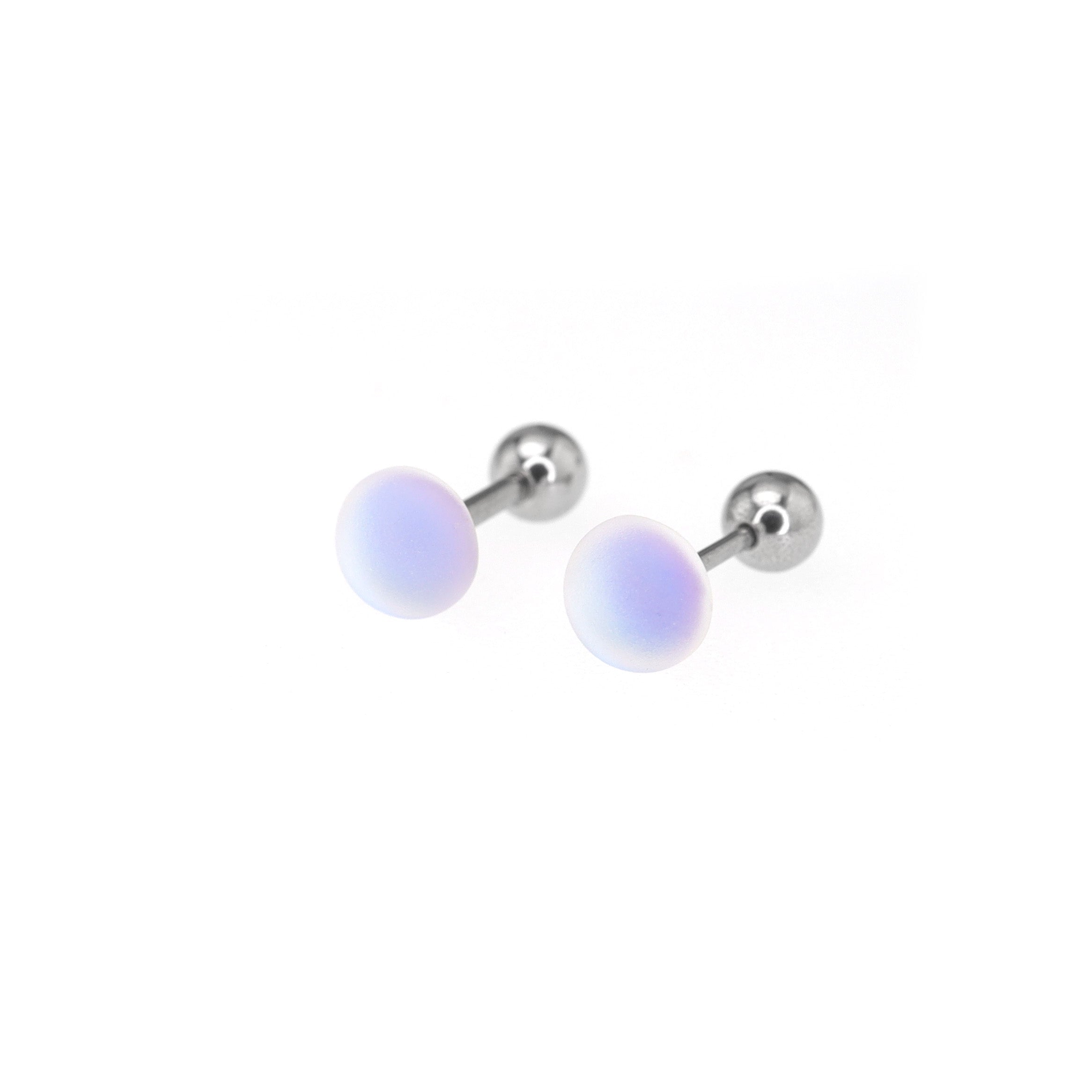 PAIR OF Satin Finish Multicolor stainless steel Ear Studs