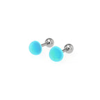 PAIR OF Satin Finish Multicolor stainless steel Ear Studs