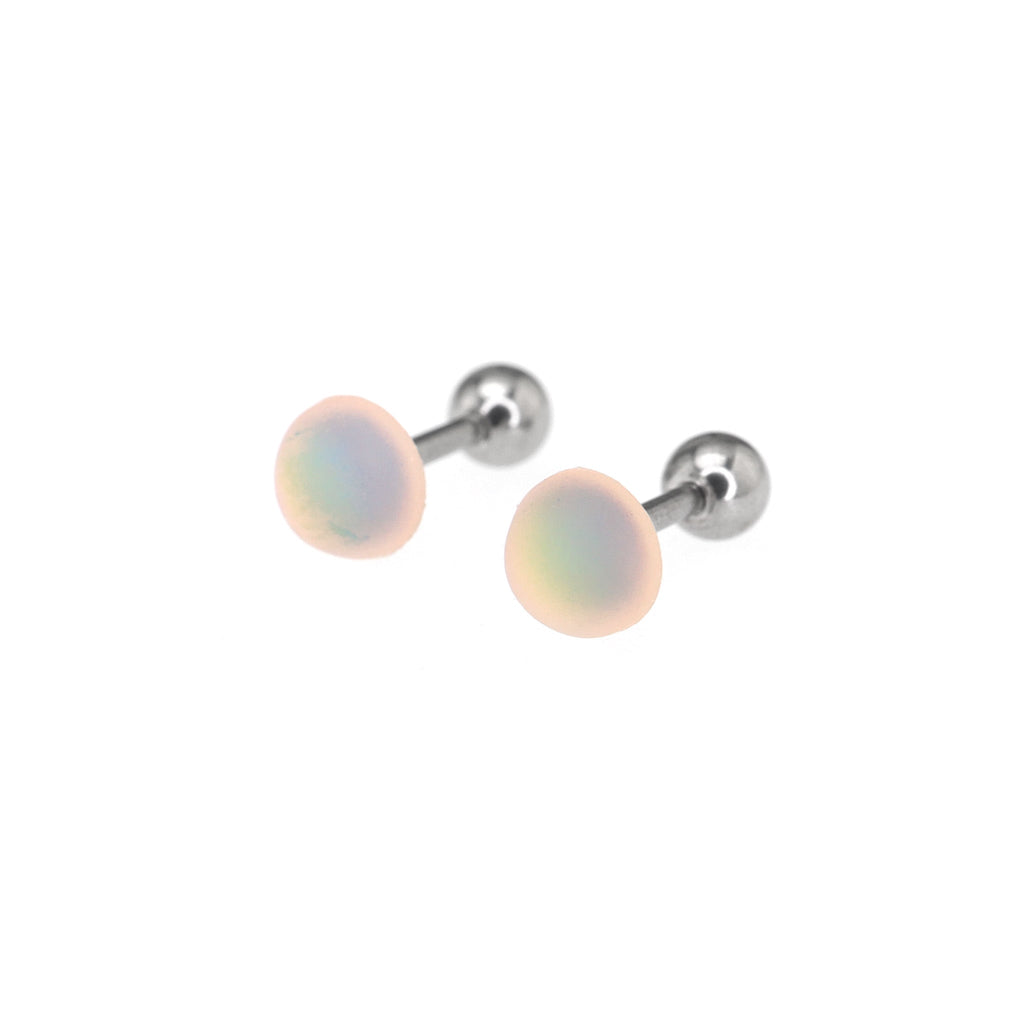 PAIR OF Satin Finish Multicolor stainless steel Ear Studs