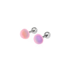 PAIR OF Satin Finish Multicolor stainless steel Ear Studs