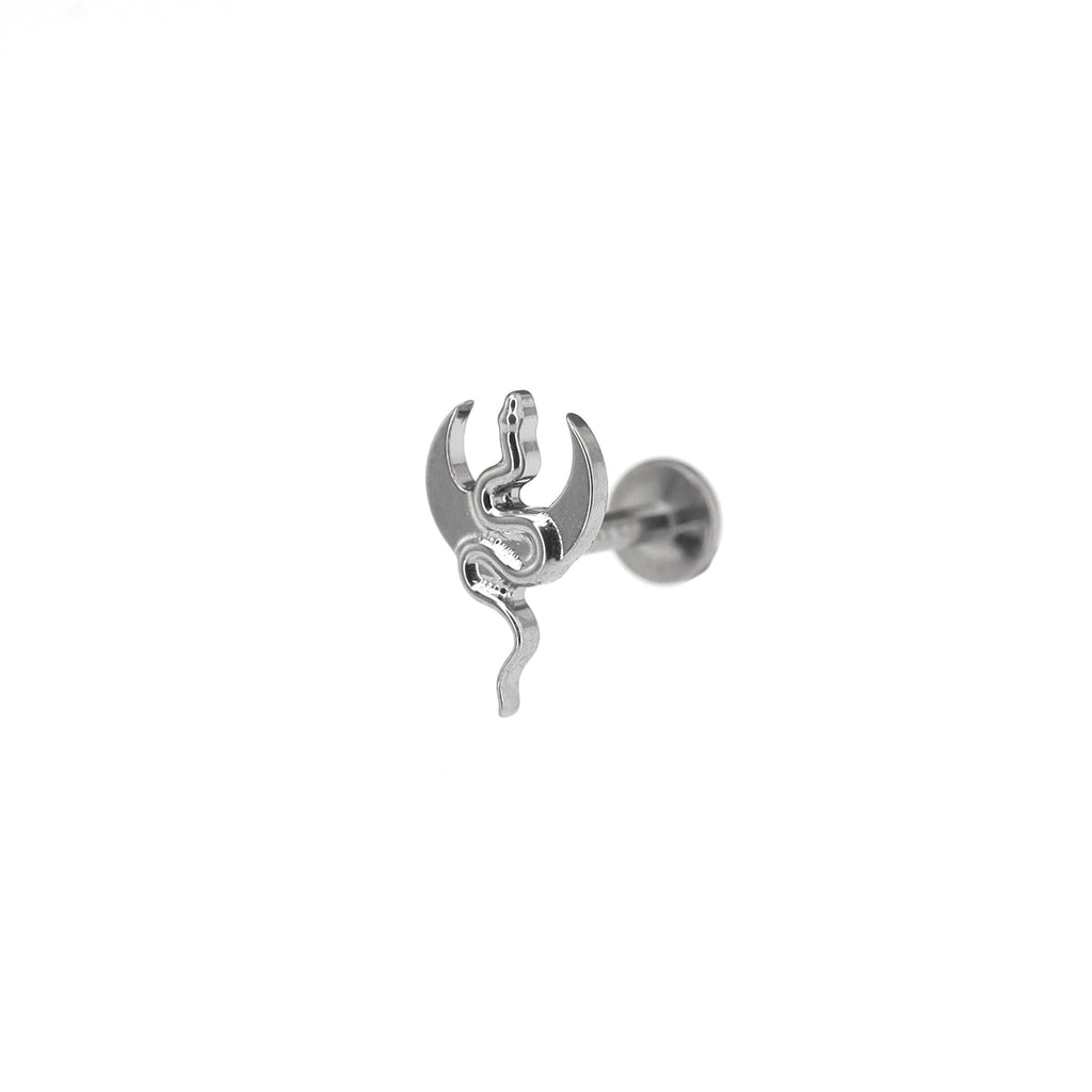 Moon & Snake Internally Threaded Titanium Ear Studs