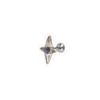 Four-Point Star CZ Internally Threaded Titanium Studs