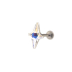 Four-Point Star CZ Internally Threaded Titanium Studs
