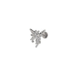Engraved Asymmetric Butterfly Internally Threaded Titanium Studs