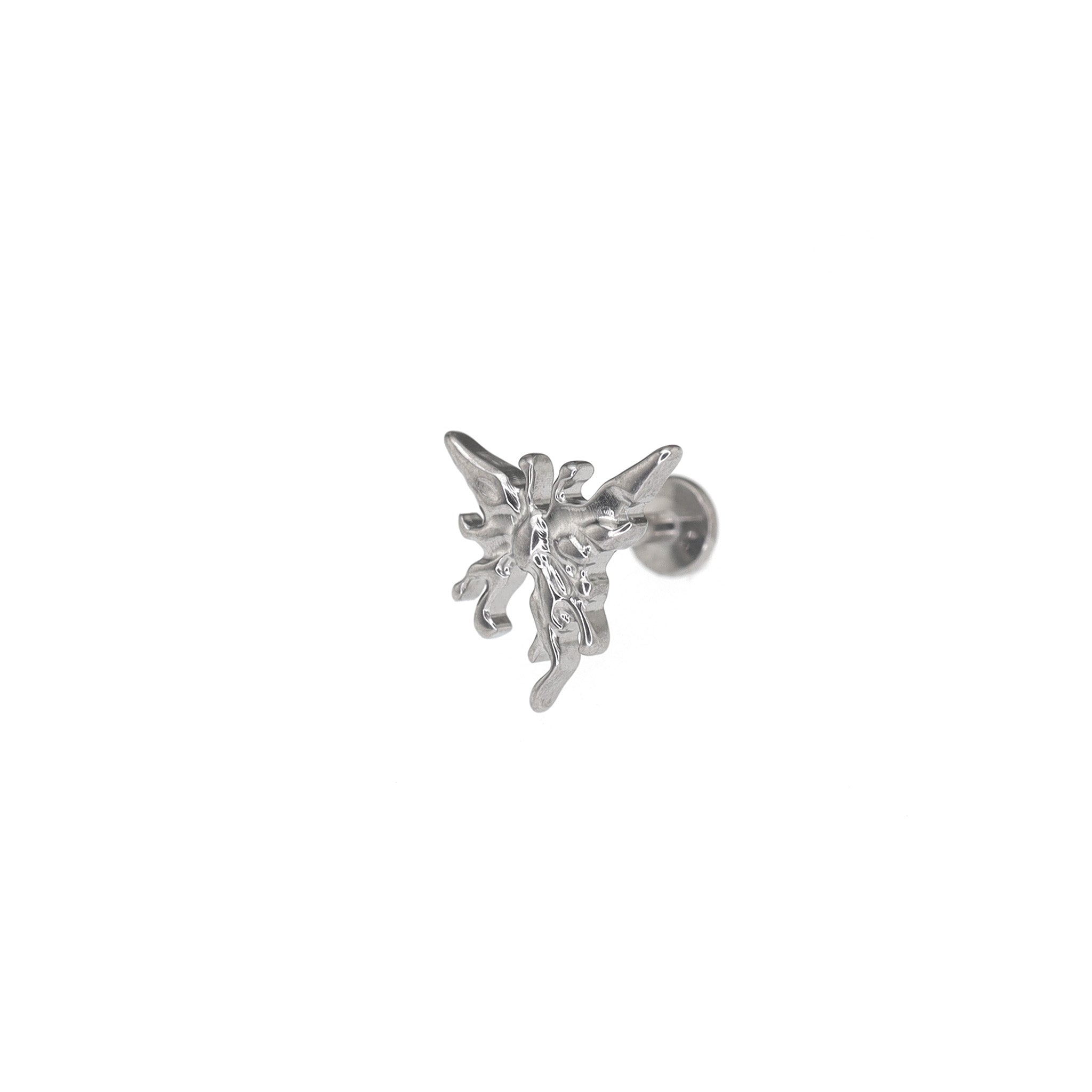 Engraved Asymmetric Butterfly Internally Threaded Titanium Studs
