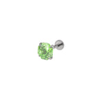 6mm Rose-Cut CZ Internally Threaded Sparkling Titanium Stud
