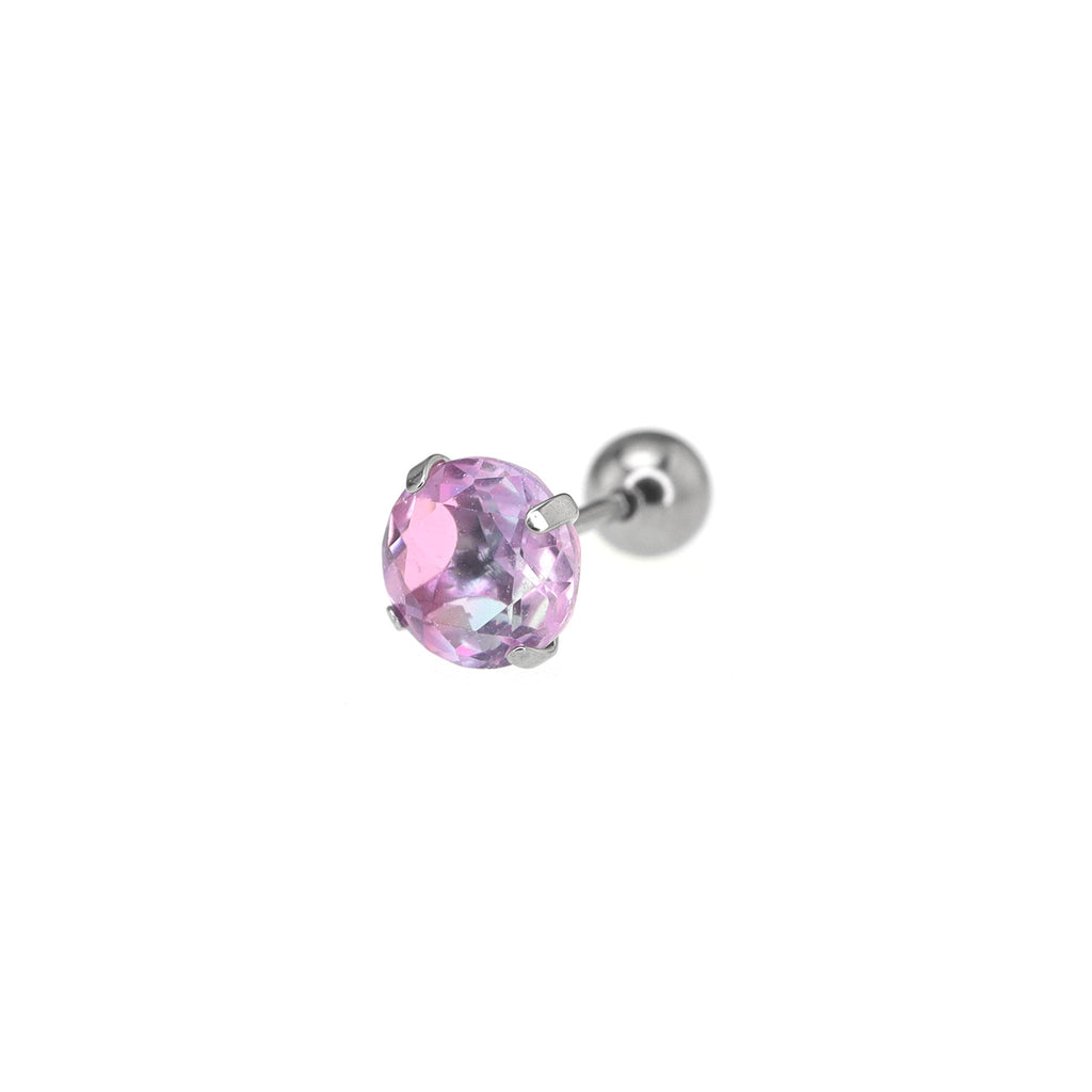 Round Gradient Tourmaline CZ Titanium Ear Studs