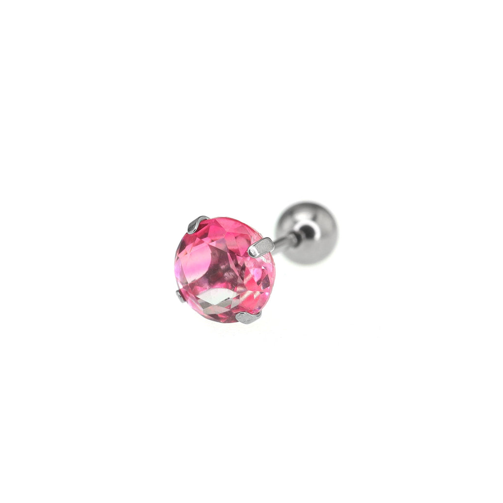 Round Gradient Tourmaline CZ Titanium Ear Studs