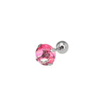 Round Gradient Tourmaline CZ Titanium Ear Studs