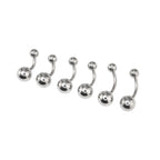 6PCS Ball Stainless Steel Basic Belly Rings Set