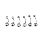 6PCS Ball Stainless Steel Basic Belly Rings Set
