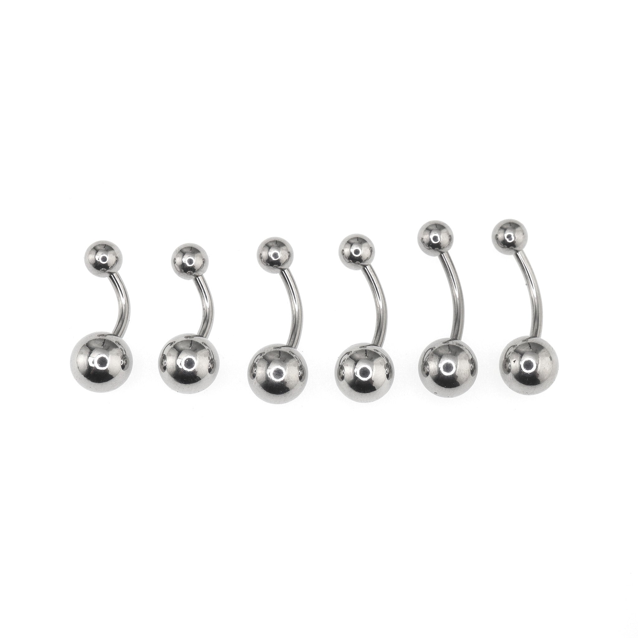 6PCS Ball Stainless Steel Basic Belly Rings Set