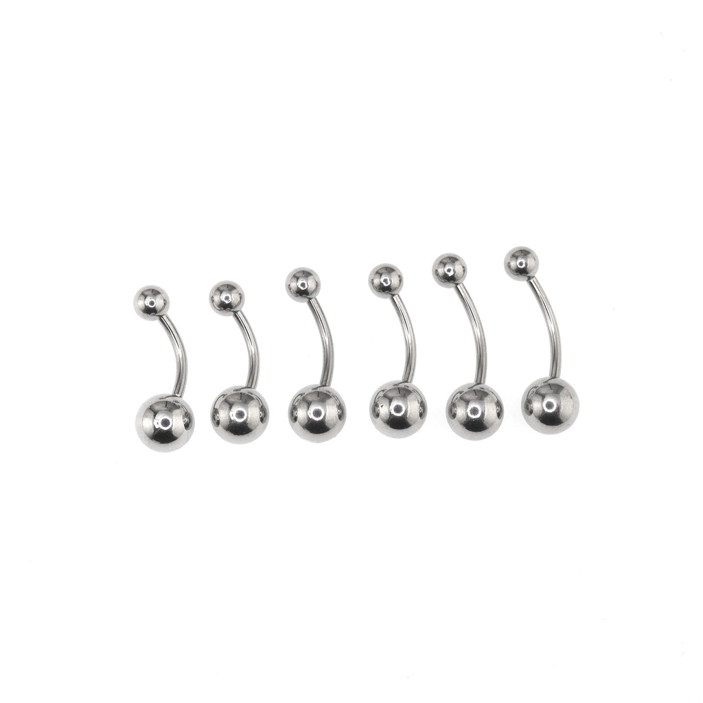 6PCS Ball Stainless Steel Basic Belly Rings Set