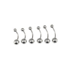 6PCS Ball Stainless Steel Basic Belly Rings Set