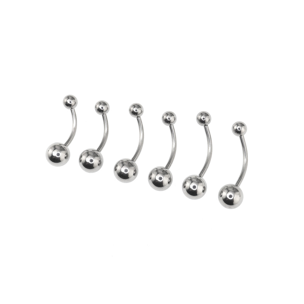 6PCS Ball Stainless Steel Basic Belly Rings Set