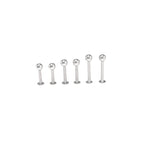 6PCS Flat Back Stainless Steel Tongue Stud Set