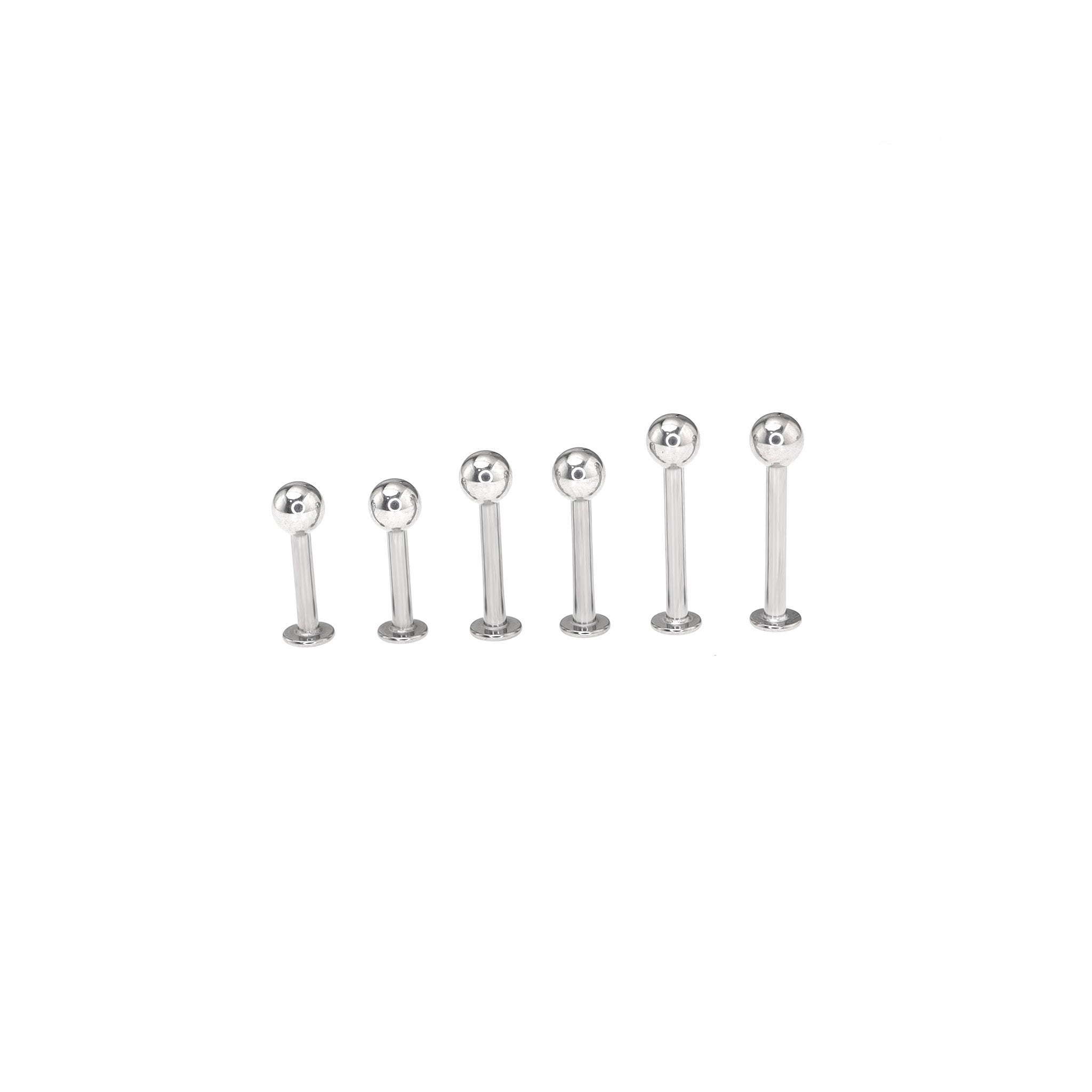6PCS Flat Back Stainless Steel Tongue Stud Set