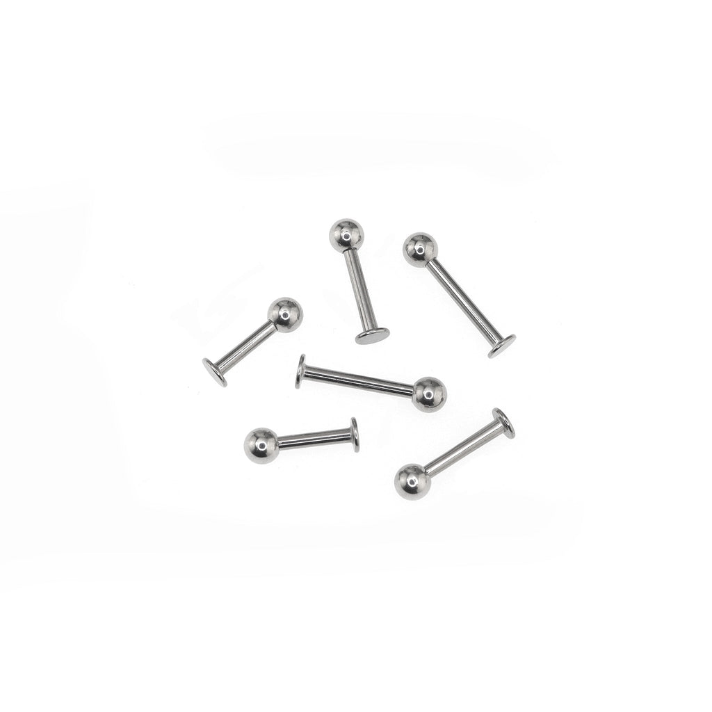 6PCS Flat Back Stainless Steel Tongue Stud Set