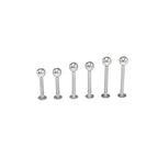 6PCS Flat Back Stainless Steel Tongue Stud Set