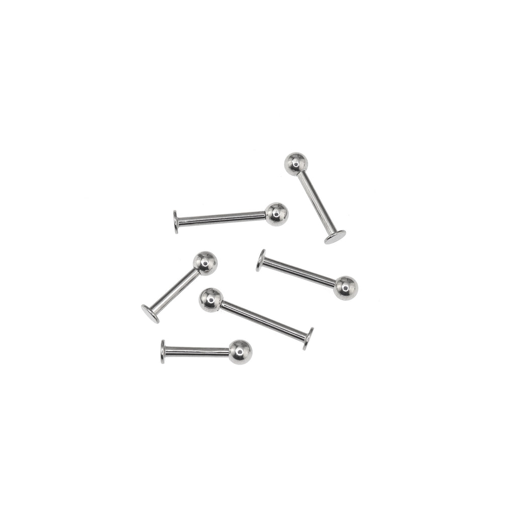 6PCS Flat Back Stainless Steel Tongue Stud Set