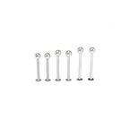 6PCS Flat Back Stainless Steel Tongue Stud Set