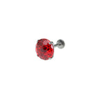 8mm Firework-Cut CZ Titanium Ear Studs