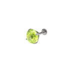 8mm Green Firework-Cut CZ Titanium Ear Studs