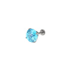 8mm Firework-Cut CZ Titanium Ear Studs