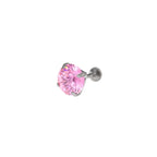 8mm Firework-Cut CZ Titanium Ear Studs