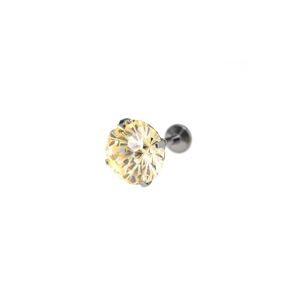 8mm Firework-Cut CZ Titanium Ear Studs