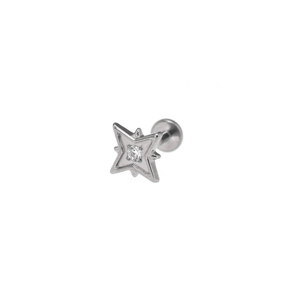 Octagram CZ Internally Threaded Titanium Studs
