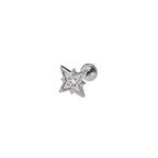 Octagram CZ Internally Threaded Titanium Studs