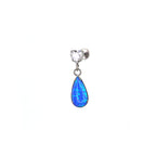 Heart CZ & Opal Teardrop Dangle Titanium Ear Studs
