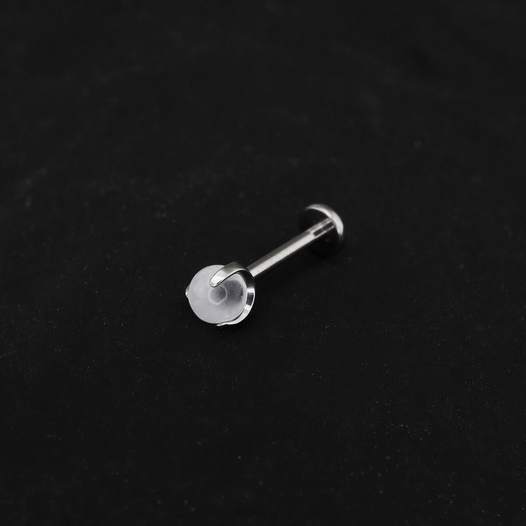 Translucent Cat's Eye Internally Threaded Titanium Studs