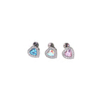 Micro-Pave Heart CZ Internally Threaded Titanium Studs