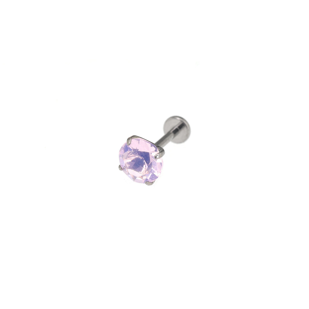 Satin Finish CZ Titanium Ear Studs