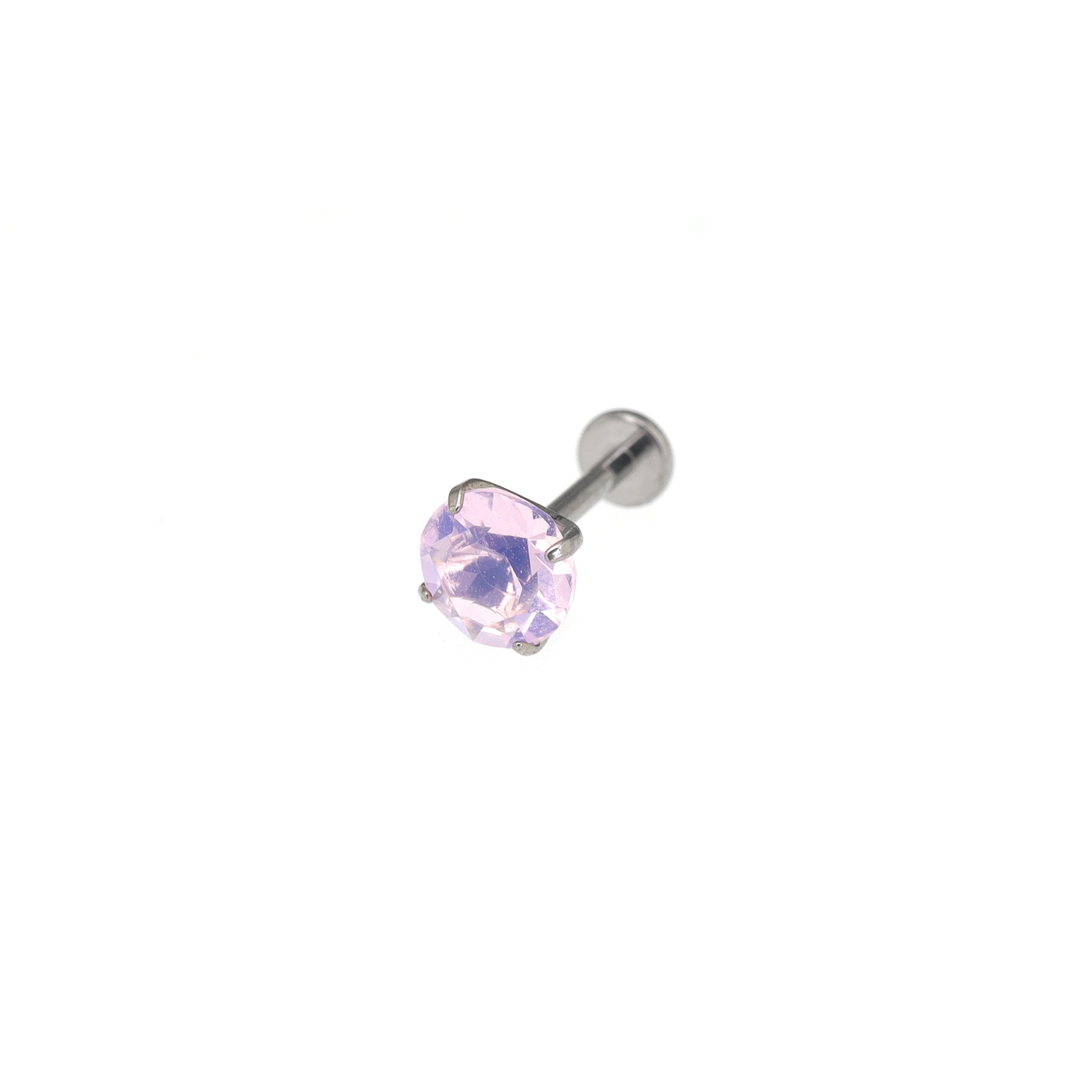 Satin Finish CZ Titanium Ear Studs